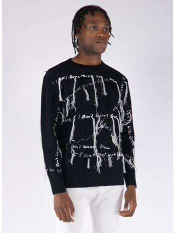 MAGLIONE KNIT LYRIC CREWNECK, 001 BLACK, small
