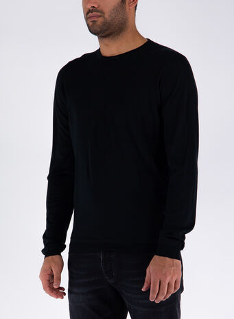 MAGLIA CON GIROCOLLO, NERO, small