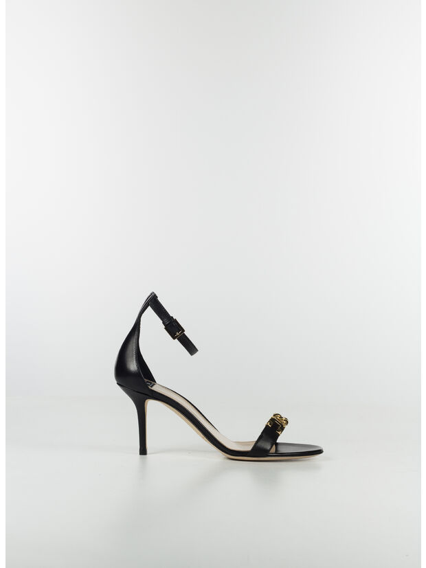 SCARPA SANDALO TACCO SOTTILE, 110 NERO, large
