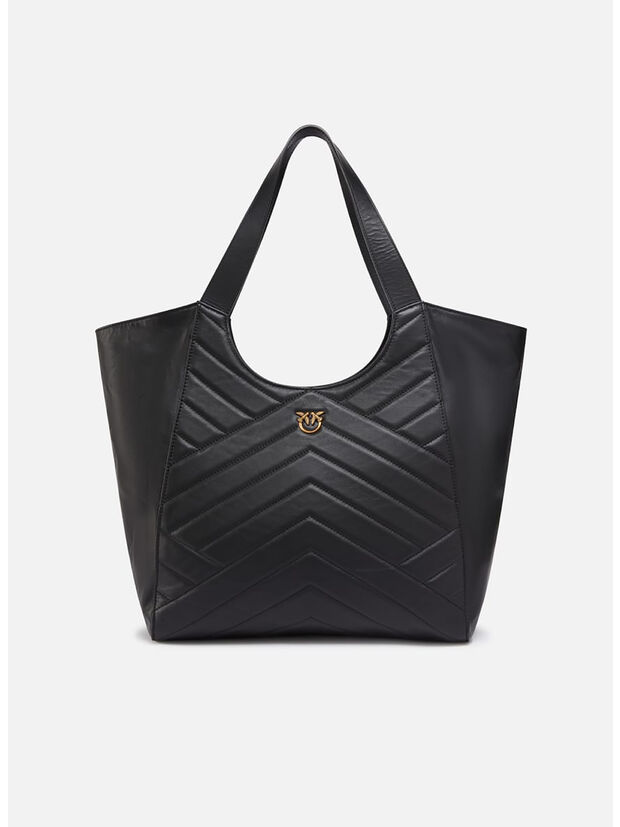 BORSA SHOPPING TRAPUNTATA, Z99Q NERO, large