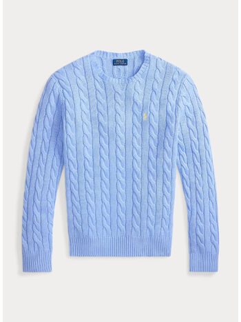 MAGLIA IN COTONE A TRECCE, AUSTIN BLUE, small