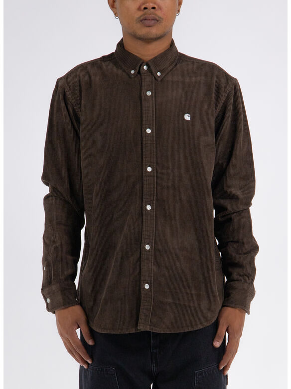 CAMICIA IN VELLUTO DI COTONE A COSTE MADISON CORD, 1R4XX BUCKEYE/WAX, medium