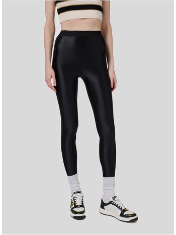 LEGGINGS CON ELASTICO LOGATO, 110 NERO, small