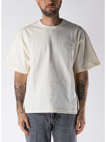 T-SHIRT CLASSIC EMBROIDERY LOGO BOXY, CRE CREAM, small