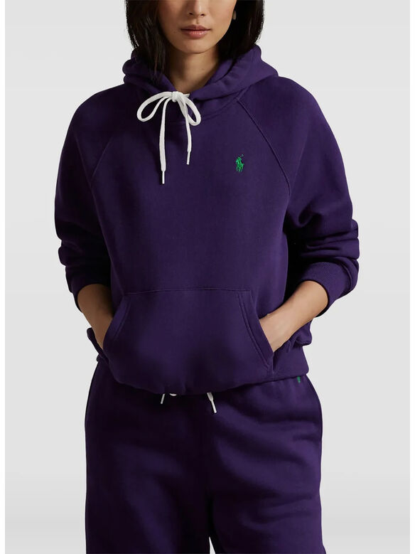 FELPA HOODIE CON LOGO RICAMATO, WIMBLEDON PURPLE, medium