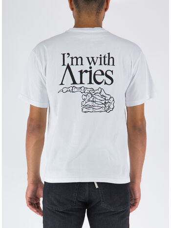 T-SHIRT I'M WITH ARIES, WHT  WHITE, small