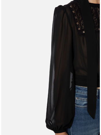 CAMICIA CON PIZZO, 110 NERO, small