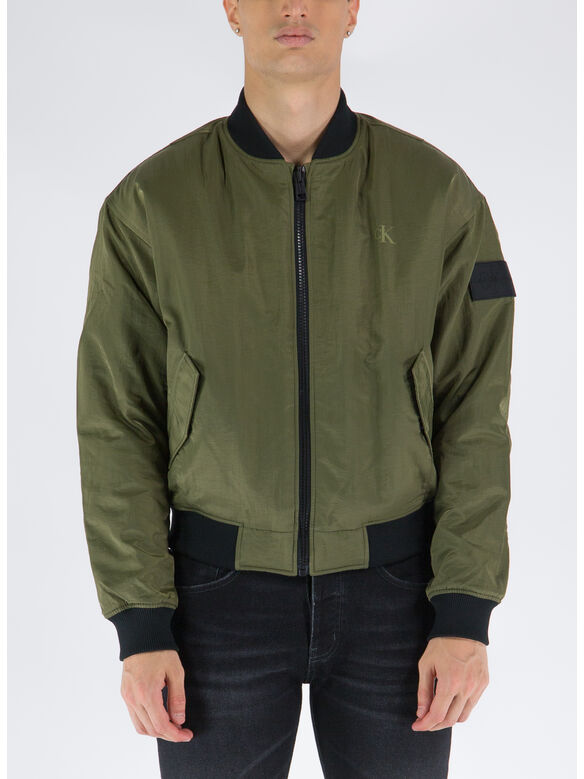 Giacca Bomber Double-face Taglio Relaxed, LB6 BURNT OLIVE/BLACK, medium