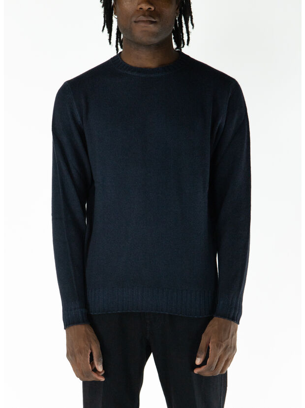 MAGLIONE GIROCOLLO CON FONDO A COSTINE, , large