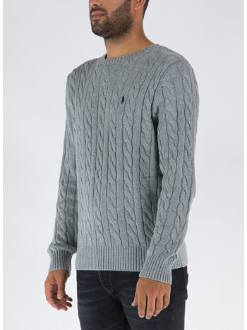 MAGLIONE A TRECCIA, FAWN GREY HEATHER, small