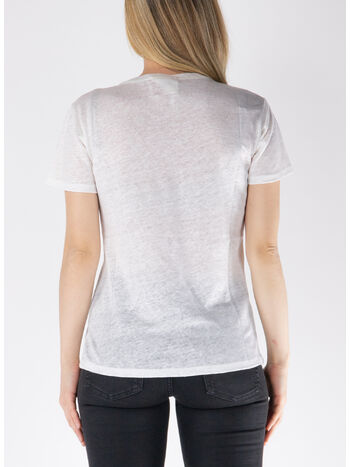 T-SHIRT ELOISE CON SCOLLO A V IN JERSEY DI LINO, 01601H 01 EMB, small