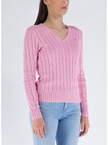 MAGLIONE SCOLLO V, CARMEL PINK, small