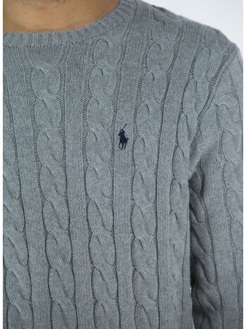 MAGLIONE A TRECCIA, FAWN GREY HEATHER, small