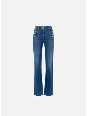 JEANS A ZAMPA CON BOTTONIERA, 139 BLUE VINTAGE, small