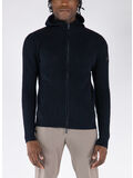 MAGLIONE CON CAPPUCCIO ZIP, 60 BLUE BLACK, thumb