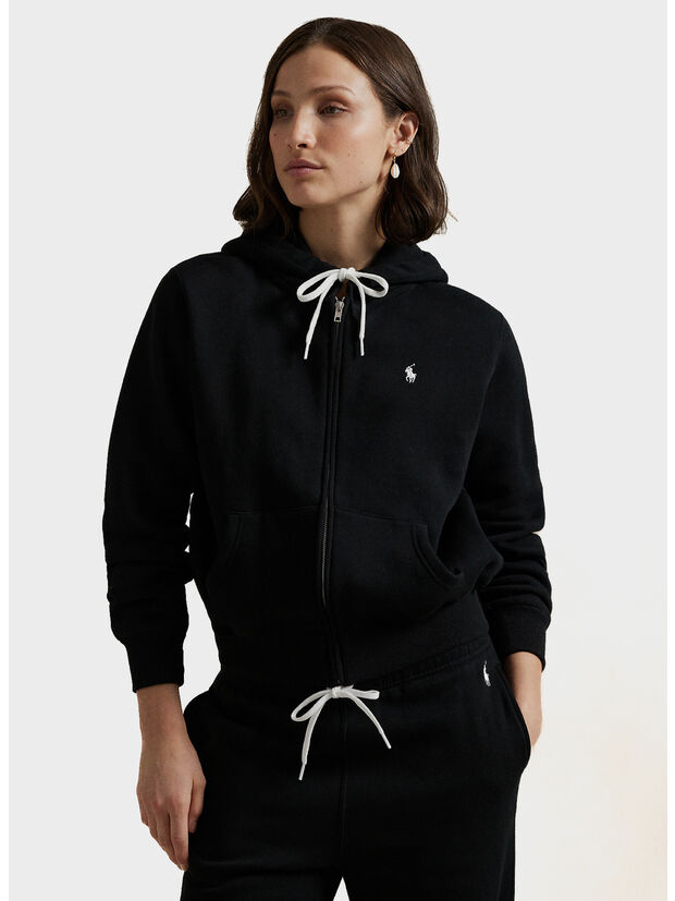 FELPA HOODIE FULL ZIP, POLO BLACK, large