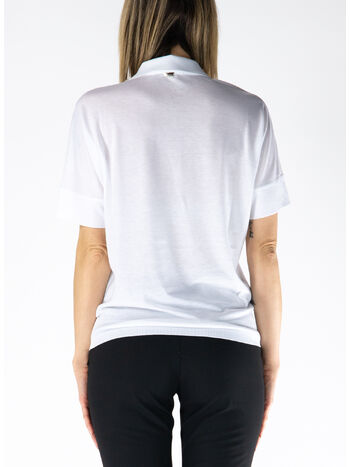POLO A MANICE CORTE SENZA BOTTONI, 1000 BIANCO, small