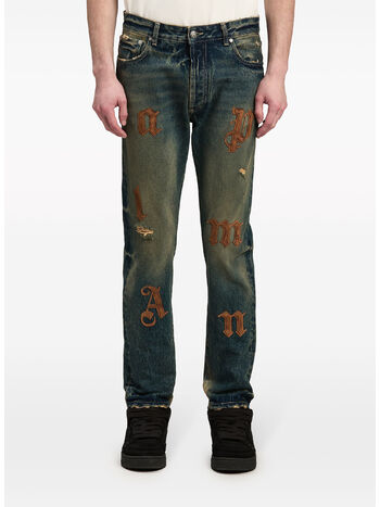 JEANS LOGO PATCH, 4564 BLUE/GOLDEN BROWN, small
