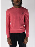 MAGLIONE GIROCOLLO  CON LOGO RICAMATO, RED SKY HEATHER, thumb