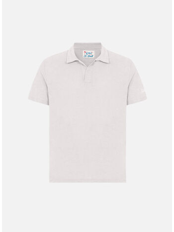 POLO JEREMY A COLLLETTO APERTO A COSTINE, 01387H WHITE, small