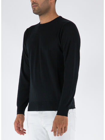 MAGLIONE GIROCOLLO RASATO, 00013 NERO, small