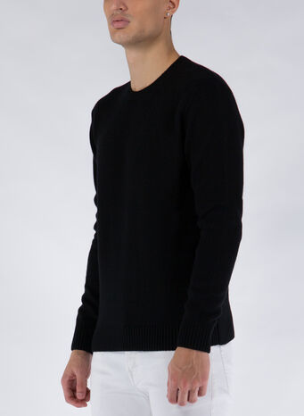 MAGLIONE CLASSIC MERINO, DEEPBLACK, small