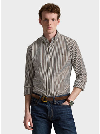 CAMICIA A RIGHE IN COTONE, 4655AG NUTMEG BROWN WHITE, small