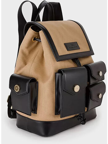 ZAINO UTILITY CON DETTAGLI CONTRASTO, 707CAMMELLONERO, small