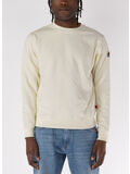 FELPA GIROCOLLO CON PATCH LOGO, 002 OFF WHITE, thumb