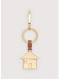 PORTACHIAVI BASIC METAL LIGHT GOLD HOUSE, W11 COGNAC, thumb