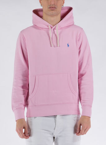 FELPA CON CAPPUCCIO FLEECE, 033CARMELPINK, small
