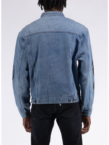 GIACCA DENIM FLAMES, BLUE, small