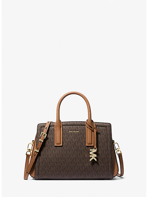 BORSA LAILA MINI IN PELLE MARTELLATA, 252 BRAWN/ACR, medium
