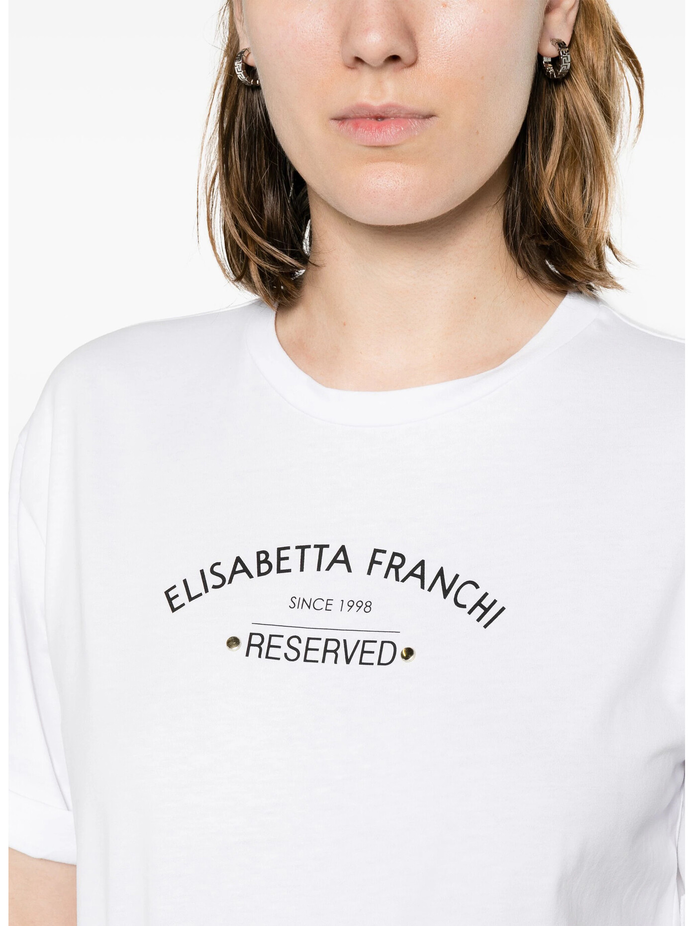 ELISABETTA FRANCHI T-SHIRT CON STAMPA LOGO | a473920 | Selecteur