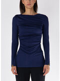 MAGLIA IN JERSEY CON DRAPPEGGIO, B75 NAVY, thumb