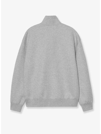 FELPA ALDA ZIP, 00DXX GREY HEATHER/WHITE, small