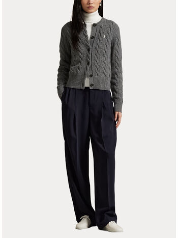 CARDIGAN INTRECCIATO, FLANNEL GREY HEATHER, small