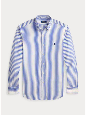 CAMICIA IN POPELINE A RIGHE, 3249D WHITE BLUE, small