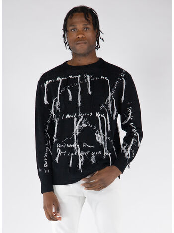 MAGLIONE KNIT LYRIC CREWNECK, 001 BLACK, small