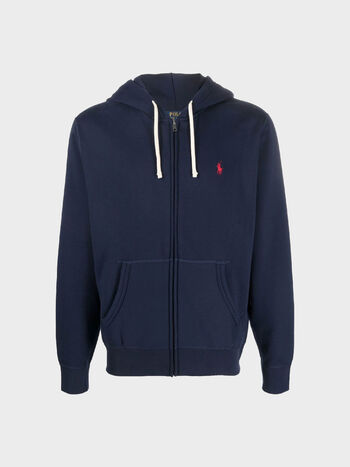FELPA FULL ZIP CON LOGO, CRUISE NAVY, small