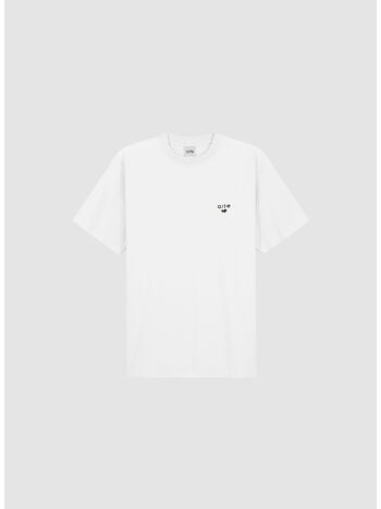 T-SHIRT HEART LOGO, 100 WHITE, small