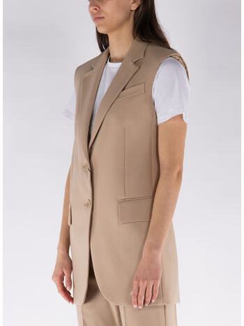 BLAZER SMANICATO IN LANA, 013 BEIGE, small