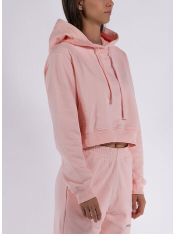 FELPA CROP CON CAPPUCCIO, ROSA, small
