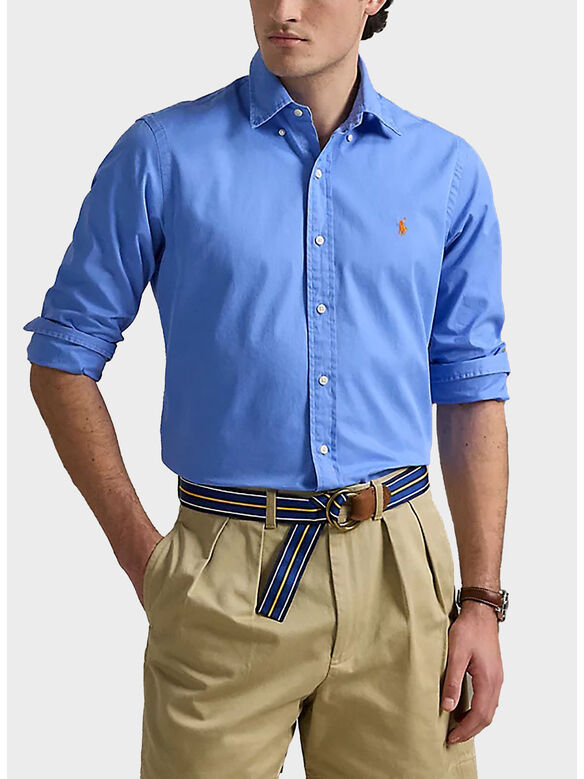 CAMICIA CON LOGO RICAMATO, HARBOR ISLAND BLUE, medium