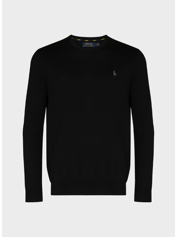 MAGLIONE GIROCOLLO CON LOGO, POLO BLACK, small