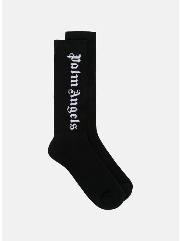 CALZINI CLASSIC LOGO, 1001 BLACK WHITE, large