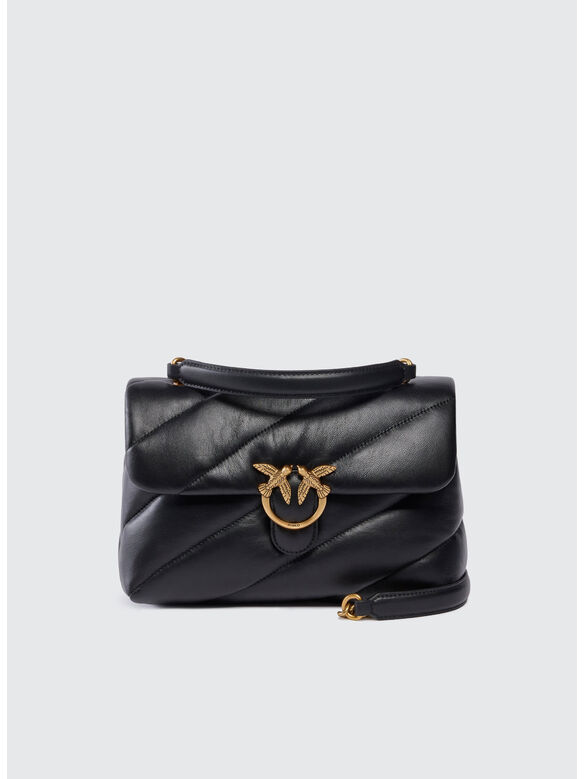 BORSA LOVE PUFF CLASSIC SMALL, Z99Q NERO-ANTIQUE GOLD, medium