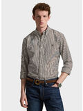 CAMICIA A RIGHE IN COTONE, 4655AG NUTMEG BROWN WHITE, thumb