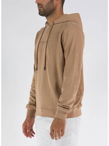 FELPA CON CAPPUCCIO, CAMMELLO, small