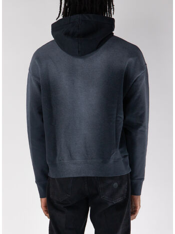 FELPA HOODIE CON LOGO STAMPATO, C0073 USED WASHED BLACK, small